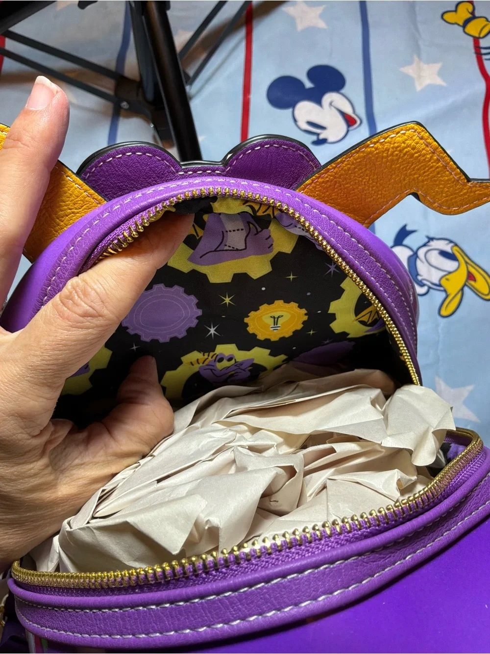 Disney parks loungefly epcot purple figment mini backpack -NWT